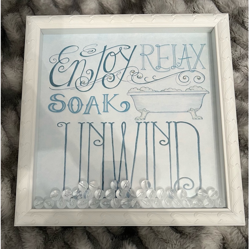 Bathroom Wall Decor in Blue & White